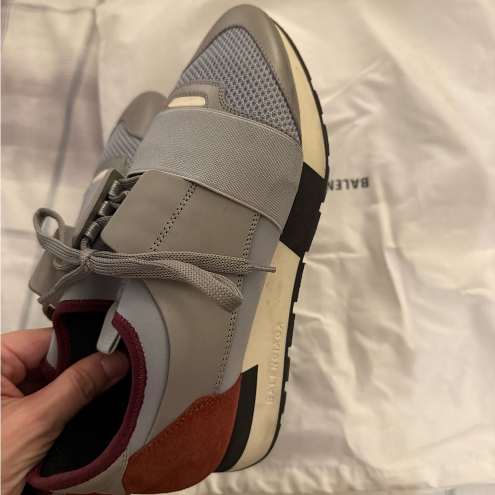 Balenciaga Gray and Red Sneakers - Picture 4 of 6